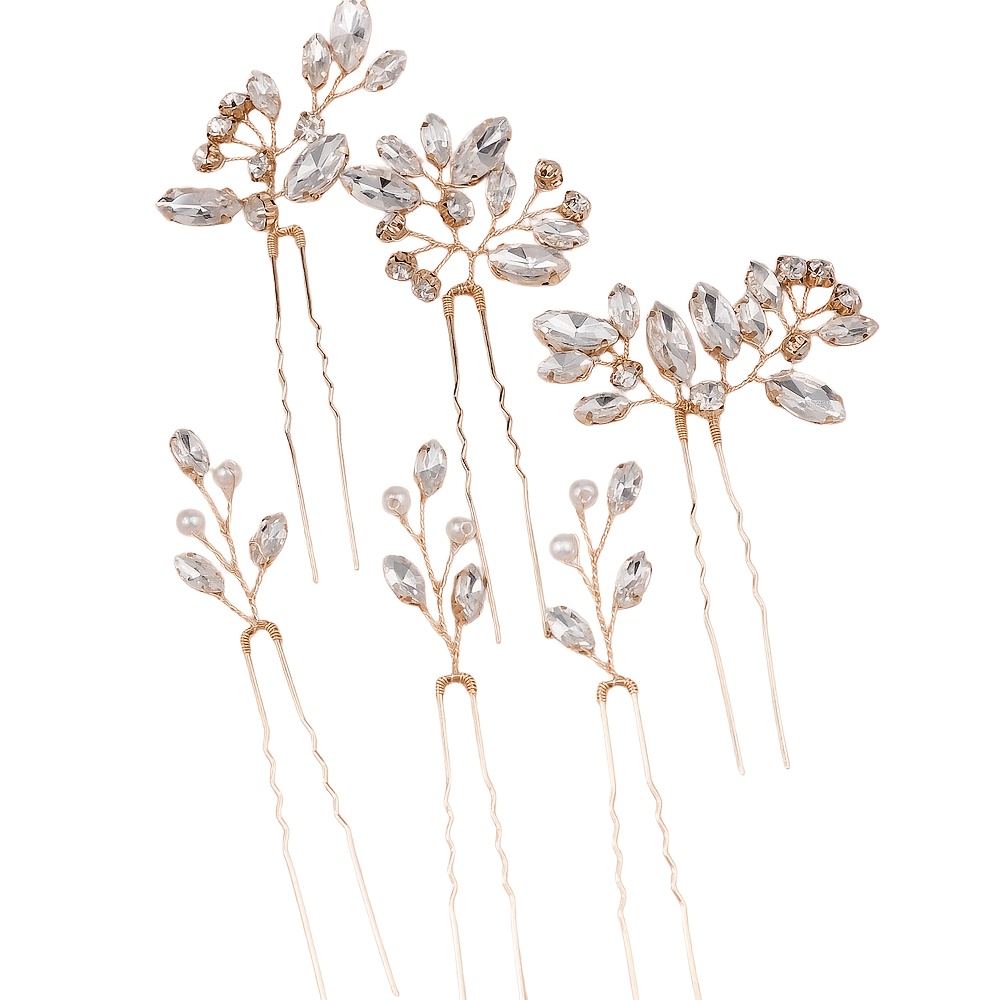 6pcs Bride Wedding Hair Additions, Elegant Headwear